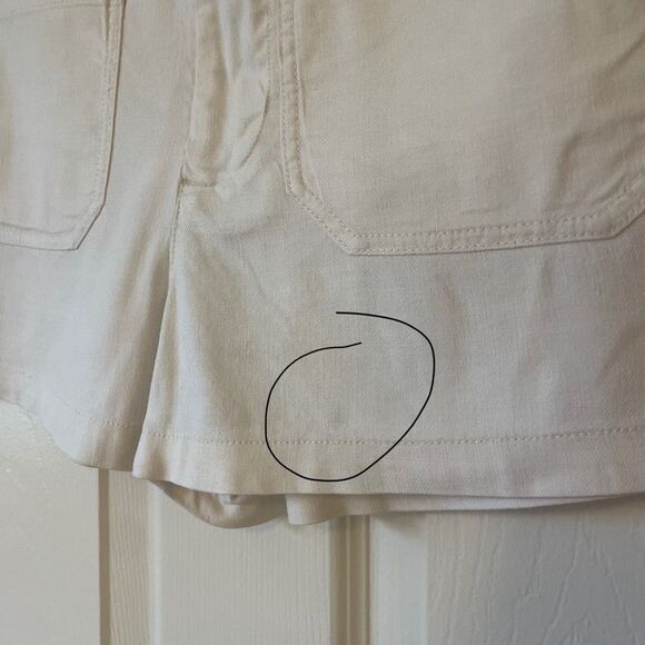 Maeve by Anthropologie The Colette Linen Blend Shorts Ivory Cream Size 27 - Picture 5 of 12